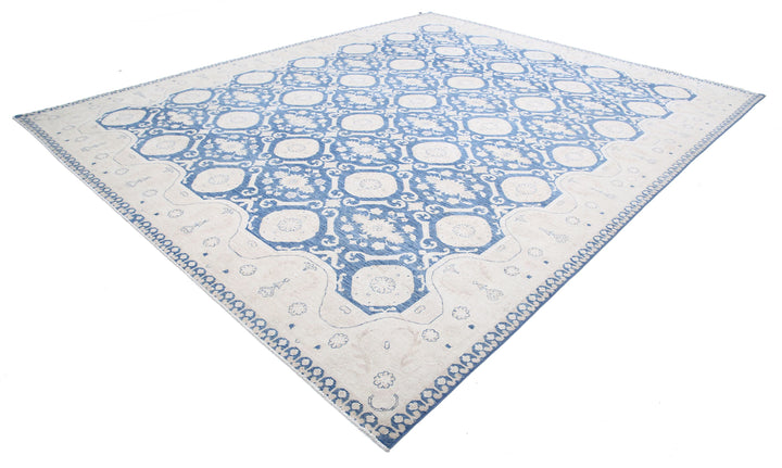 Hand Knotted Fine Ziegler Wool & Silk Rug 11' 9" x 14' 6" - No. AT96399