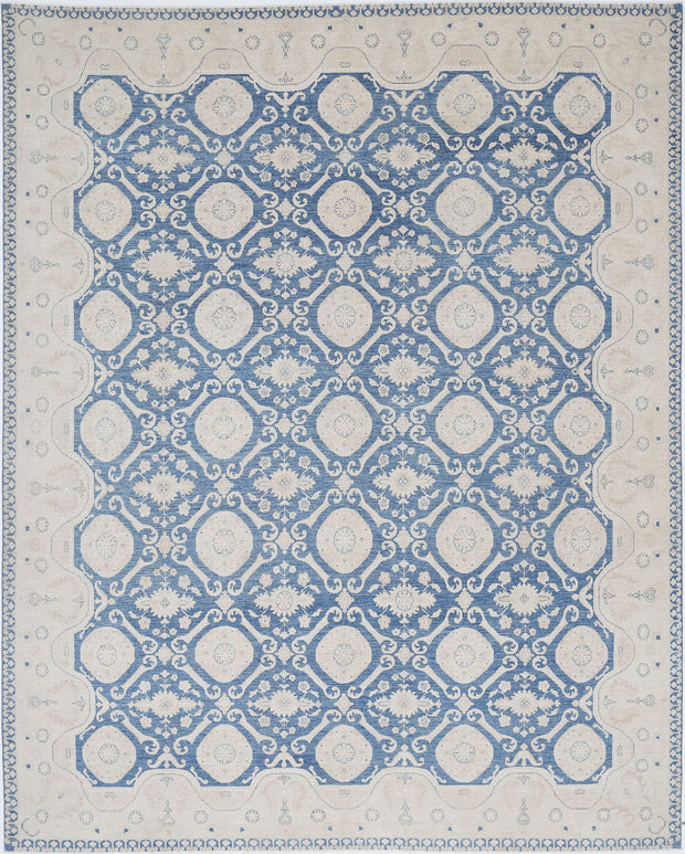 Hand Knotted Fine Ziegler Wool & Silk Rug 11' 9" x 14' 6" - No. AT96399