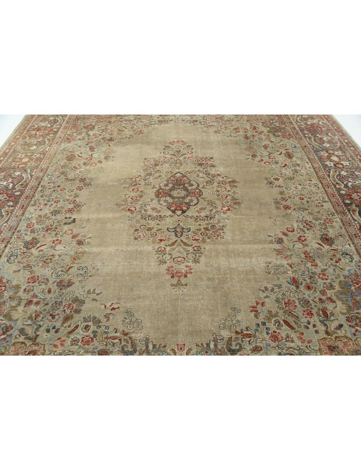 Hand Knotted Vintage Persian Tabriz Wool Rug 9' 10" x 12' 8" - No. AT12093