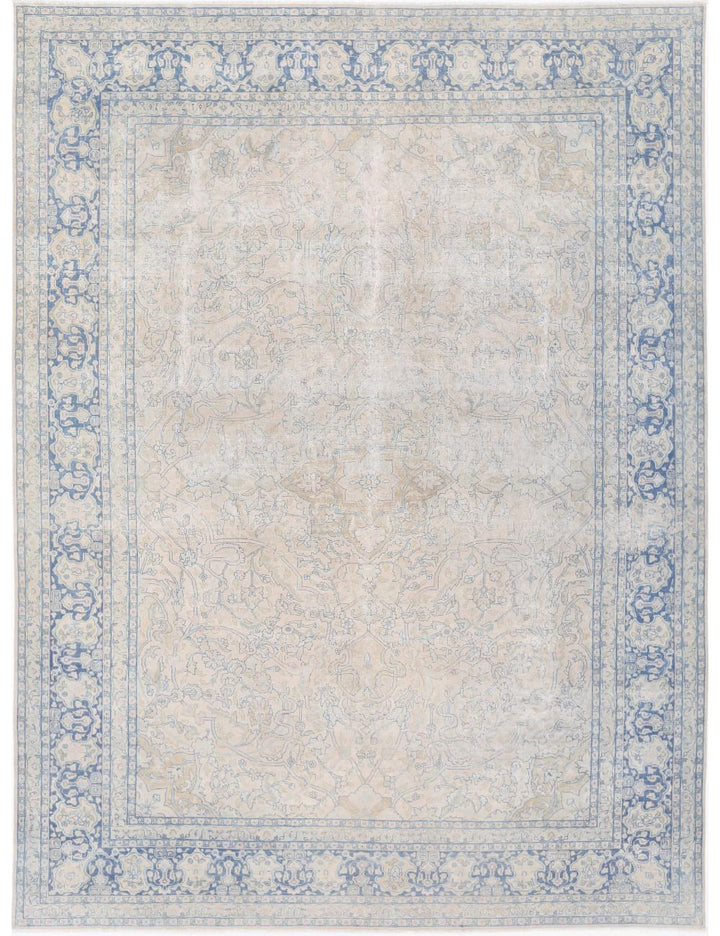 Hand Knotted Vintage Persian Tabriz Wool Rug 10' 9" x 14' 4" - No. AT82968