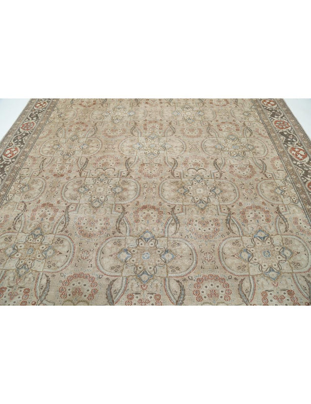 Hand Knotted Vintage Persian Tabriz Wool Rug 9' 11" x 12' 9" - No. AT45080