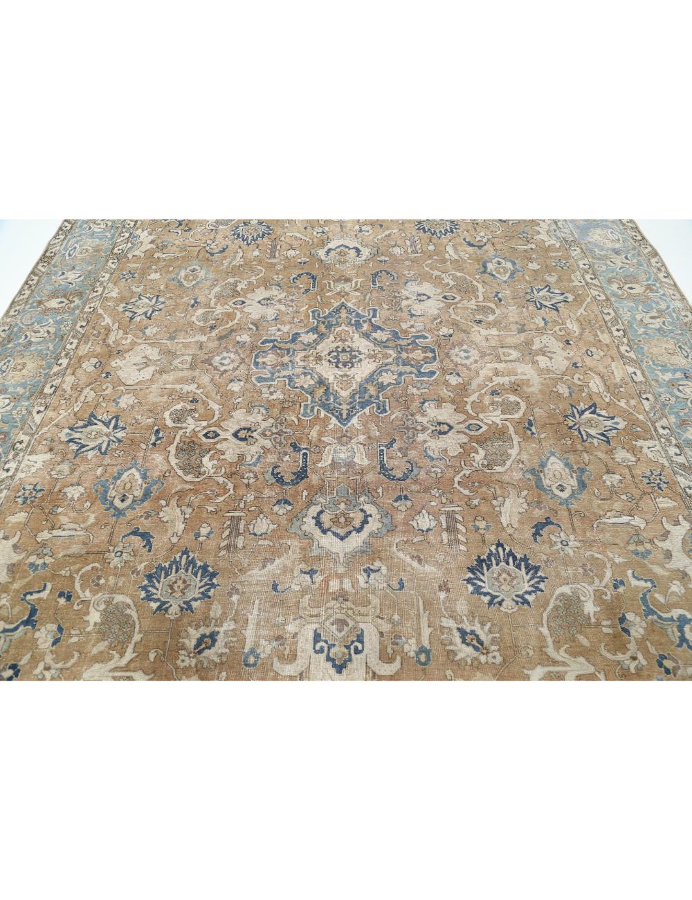 Hand Knotted Vintage Persian Tabriz Wool Rug 9' 4" x 11' 9" - No. AT21913