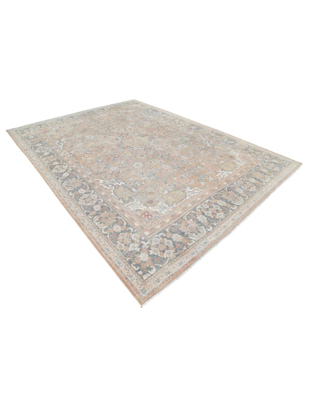 Hand Knotted Vintage Persian Tabriz Wool Rug 8' 8" x 11' 10" - No. AT16400