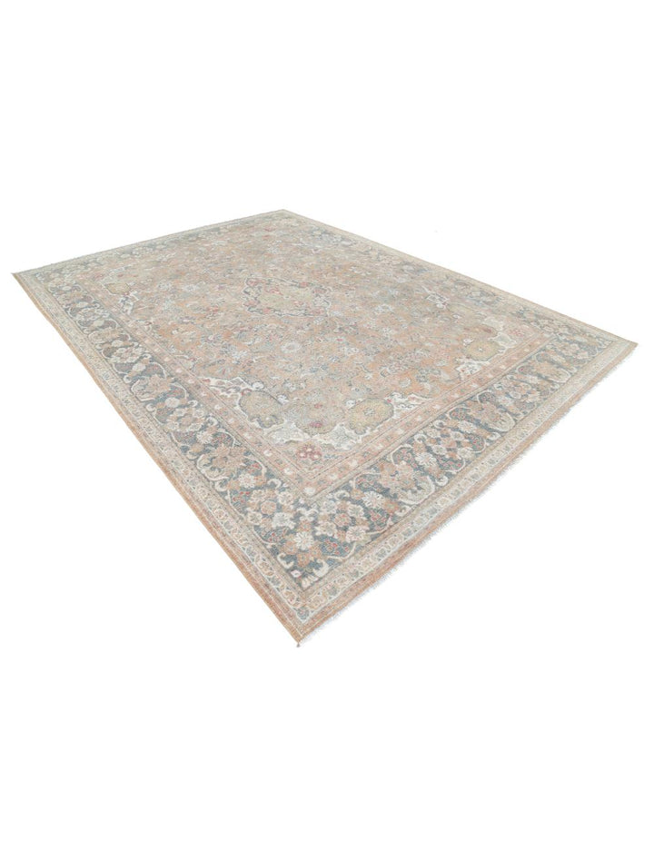 Hand Knotted Vintage Persian Tabriz Wool Rug 8' 8" x 11' 10" - No. AT16400