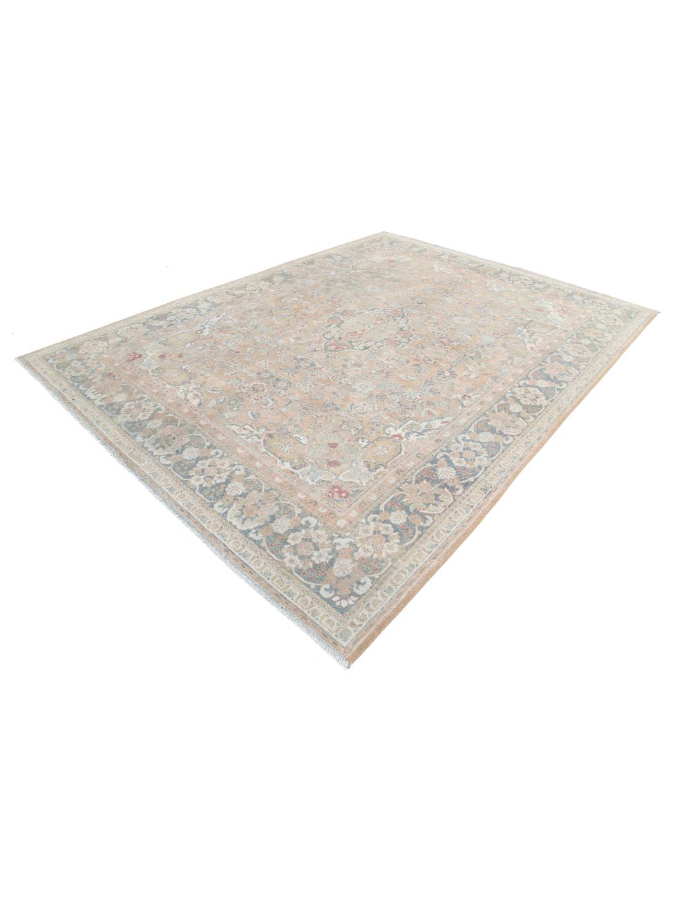 Hand Knotted Vintage Persian Tabriz Wool Rug 8' 8" x 11' 10" - No. AT16400