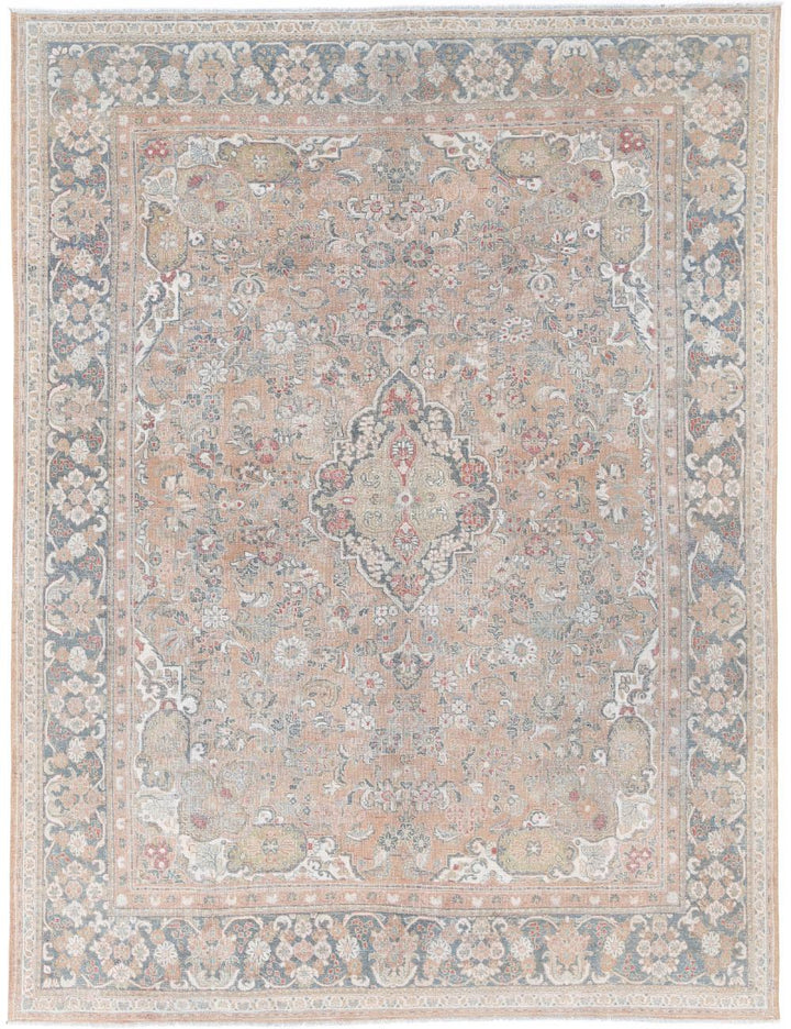 Hand Knotted Vintage Persian Tabriz Wool Rug 8' 8" x 11' 10" - No. AT16400