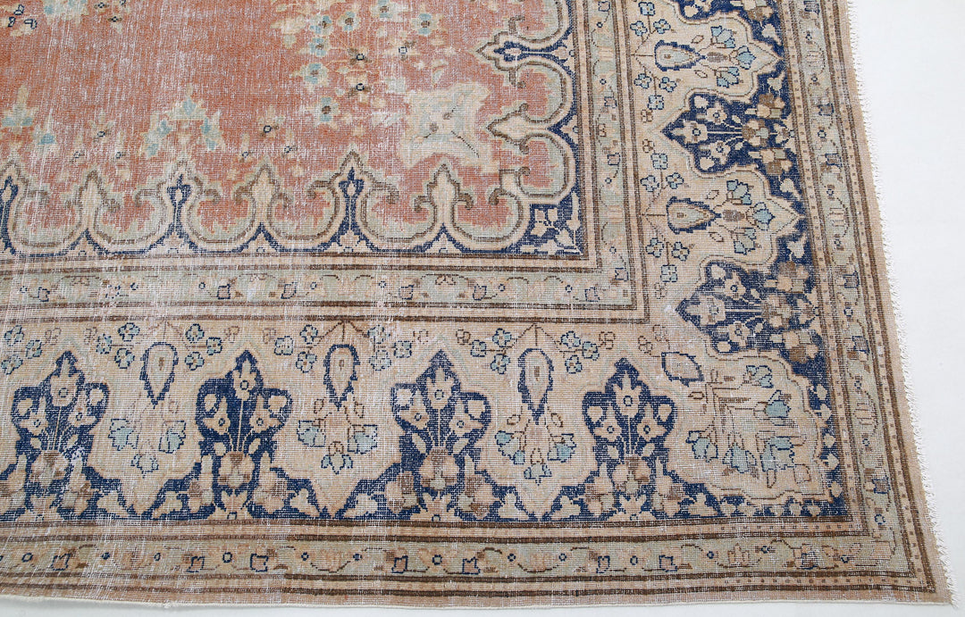 Hand Knotted Vintage Persian Tabriz Wool Rug 9' 8" x 12' 11" - No. AT22770