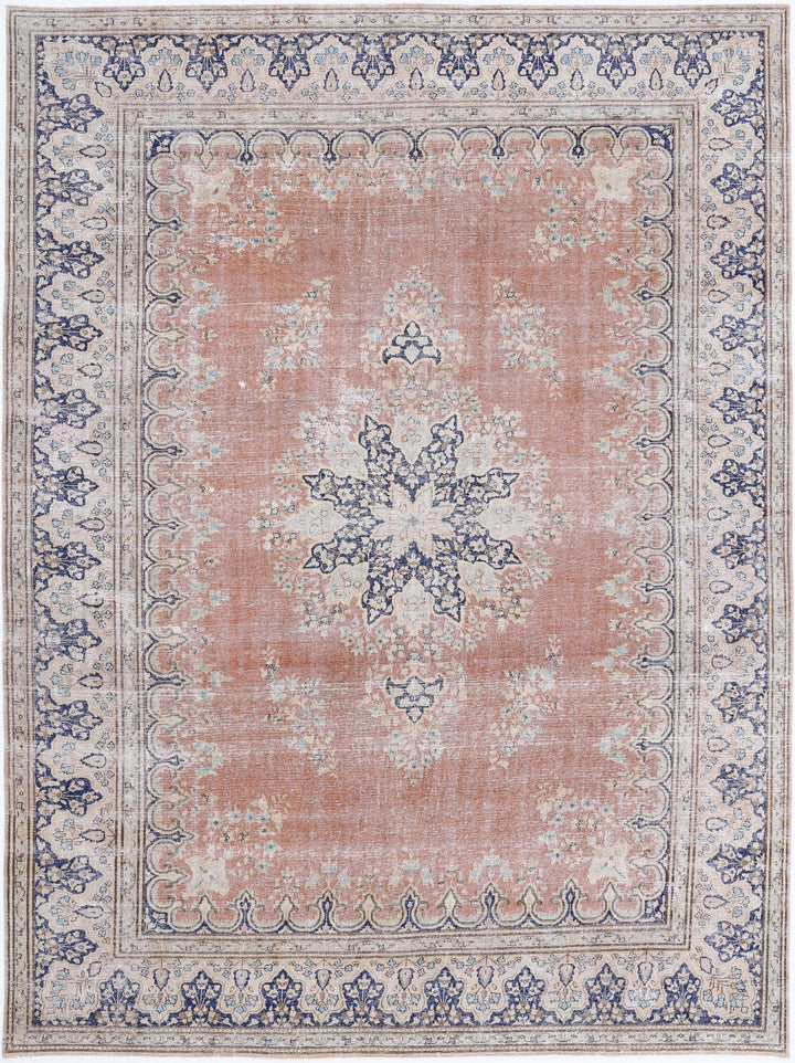 Hand Knotted Vintage Persian Tabriz Wool Rug 9' 8" x 12' 11" - No. AT22770