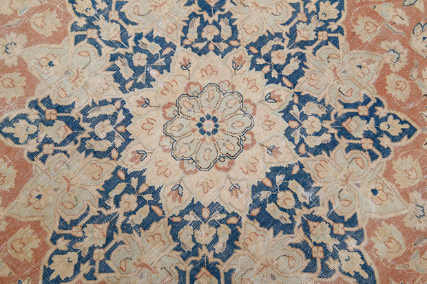 Hand Knotted Vintage Distressed Persian Tabriz Wool Rug 9' 9" x 12' 11" - No. AT47253