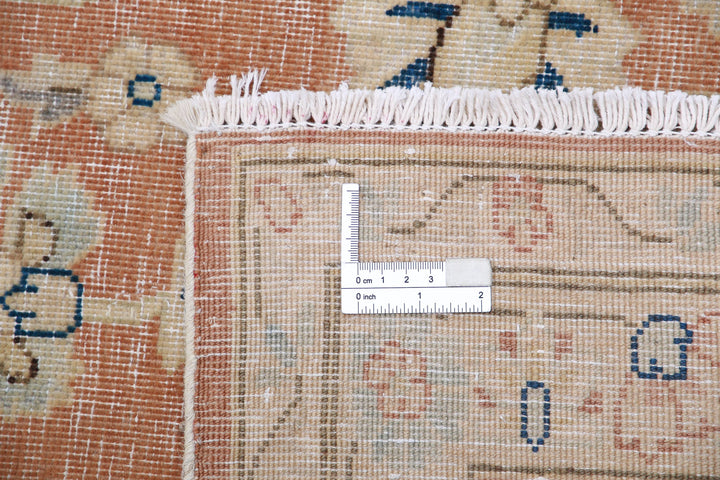 Hand Knotted Vintage Distressed Persian Tabriz Wool Rug 9' 9" x 12' 11" - No. AT47253