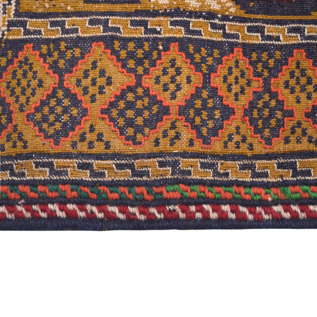 Afghan Laghari Kilim Rug 4'5" x 6'2" Flat-Weave detail