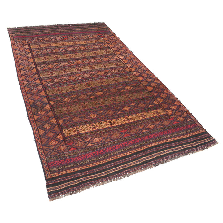 Afghan Laghari Kilim Rug 4'6" x 7'6" Flat-Weave close-up