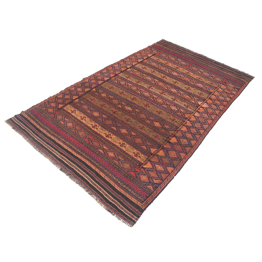 Afghan Laghari Kilim Rug 4'6" x 7'6" Flat-Weave pattern