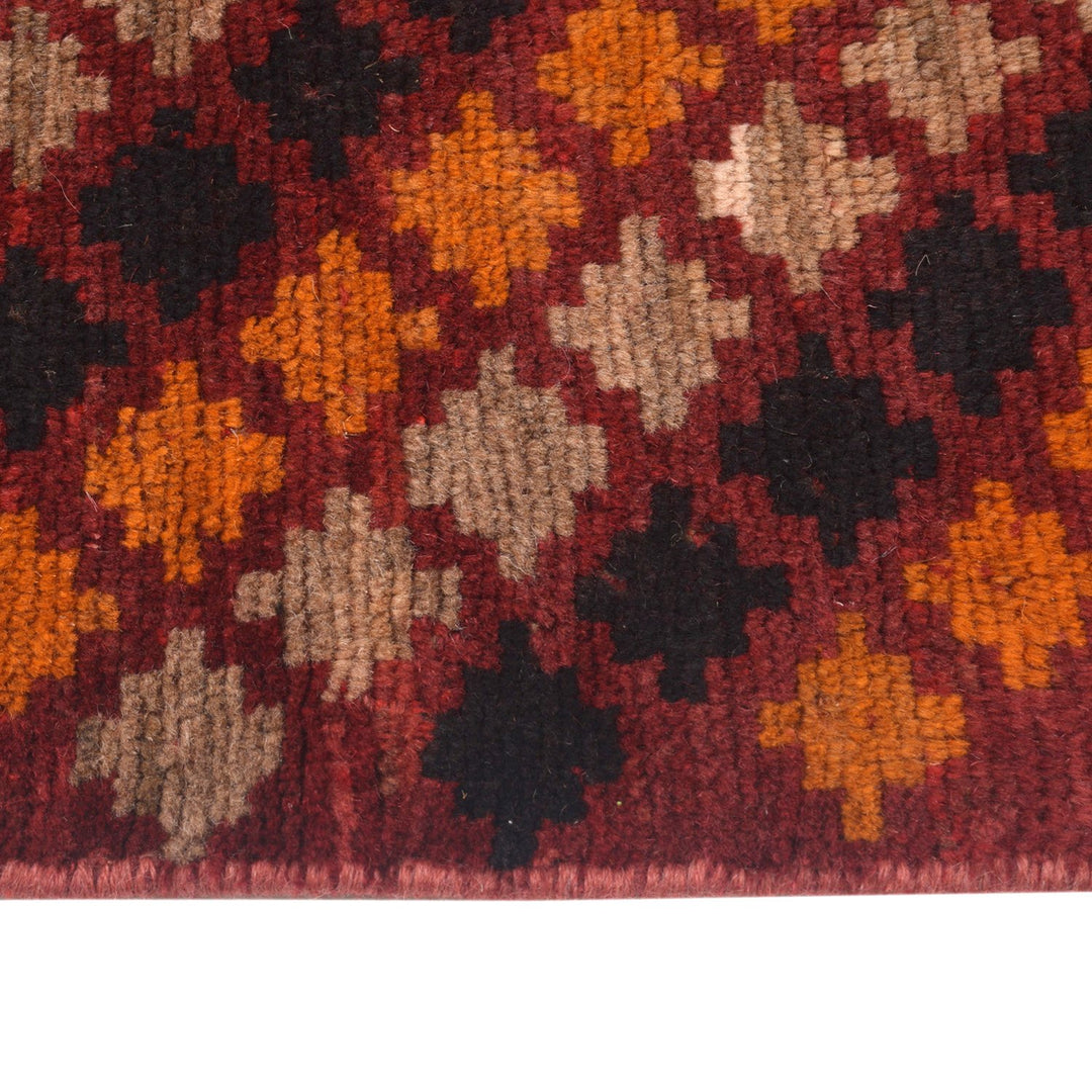 Tan Afghan Baluchi Rug 3'3" x 5'8" Hand-Knotted detail