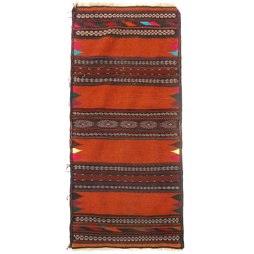 Afghan Sufra Kilim Rug 2'4" x 5'3" Flat-Weave