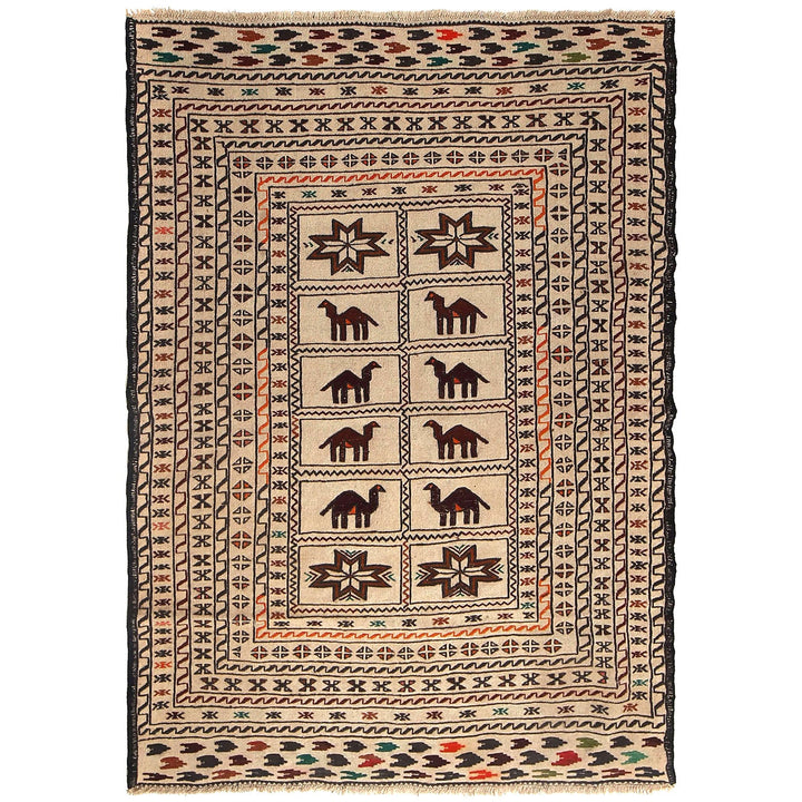 Soumak Kilim 4' 2" x 6' 3" - No. AL30315