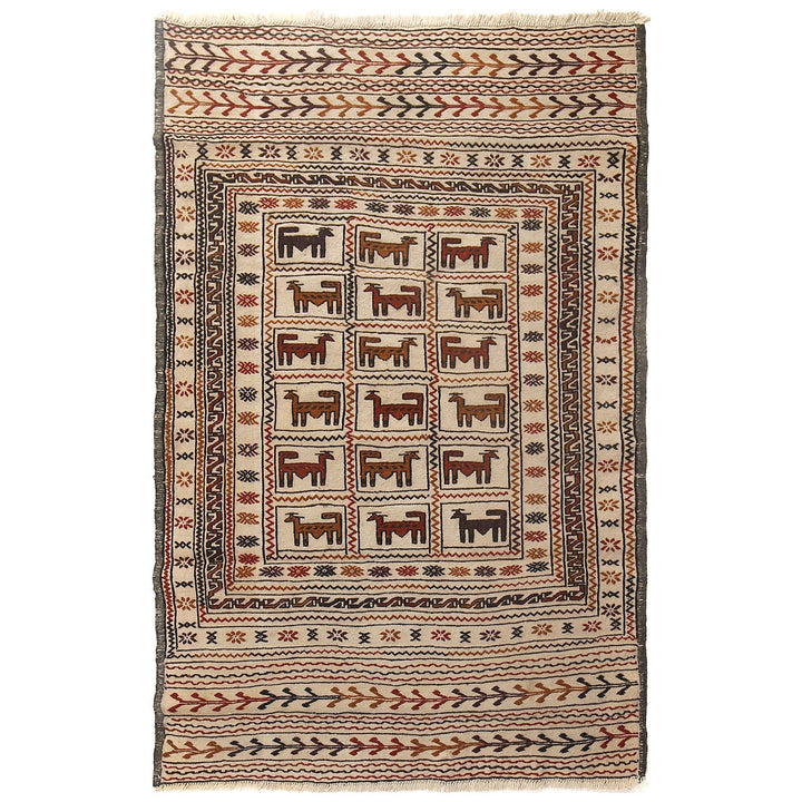 Soumak Kilim 3'9" x 6'4" - No. AL63570