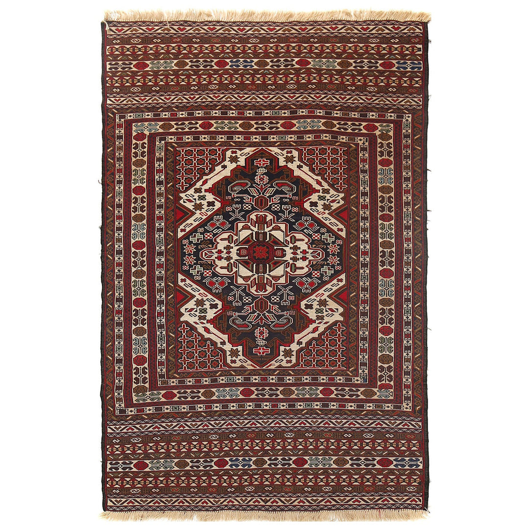 Afghan Maliki Kilim Rug 3'6" x 6'2" Flat-Weave