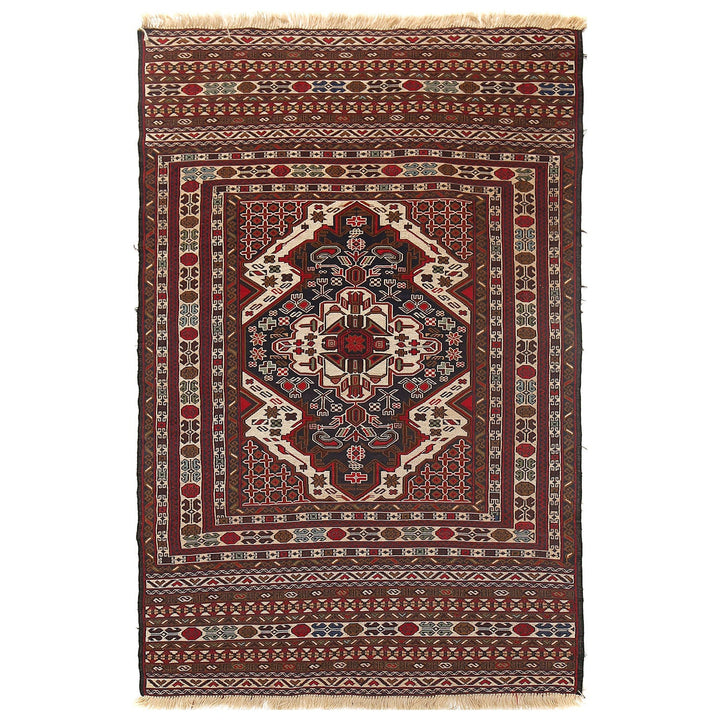 Afghan Maliki Kilim Rug 3'6" x 6'2" Flat-Weave