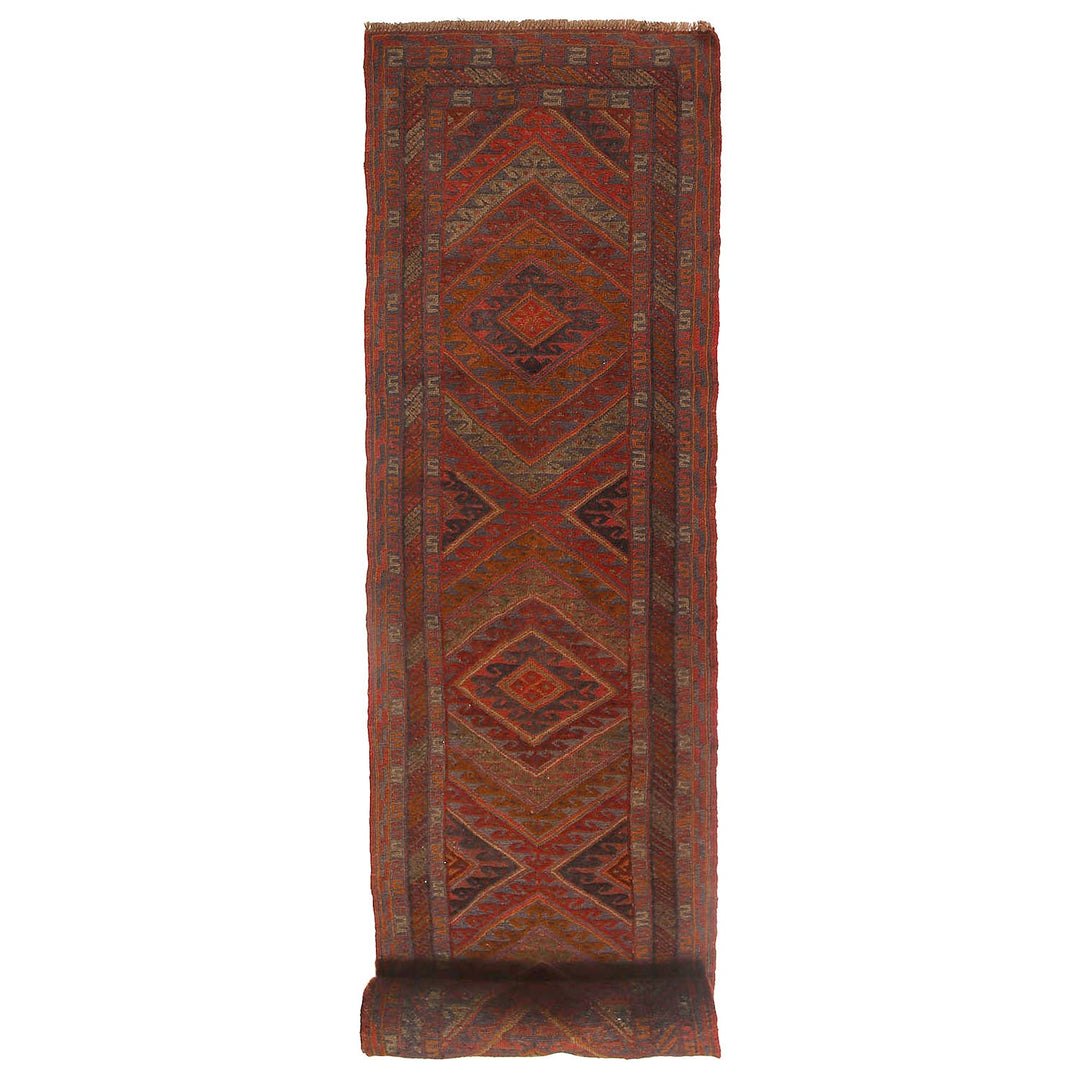 Afghan Mashwani Rug 2'5" x 12'5" Hand-Knotted