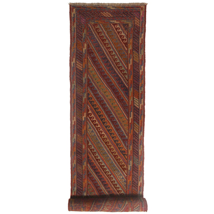 Afghan Mashwani Rug 2'6" x 12'3" Hand-Knotted