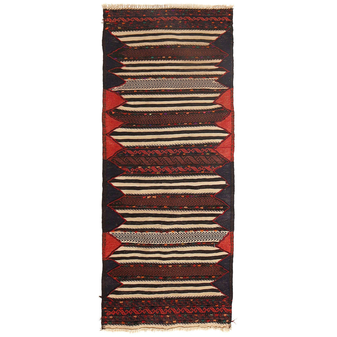Afghan Sufra Kilim Rug 2'1" x 5'3" Flat-Weave