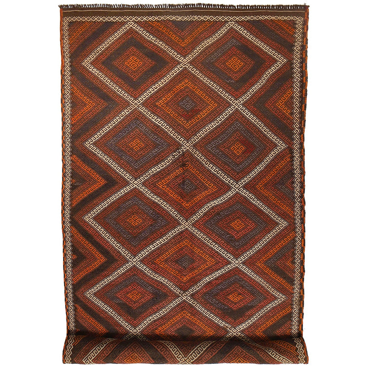 Afghan Suzuni Kilim Rug 4'8" x 11'8" Flat-Weave