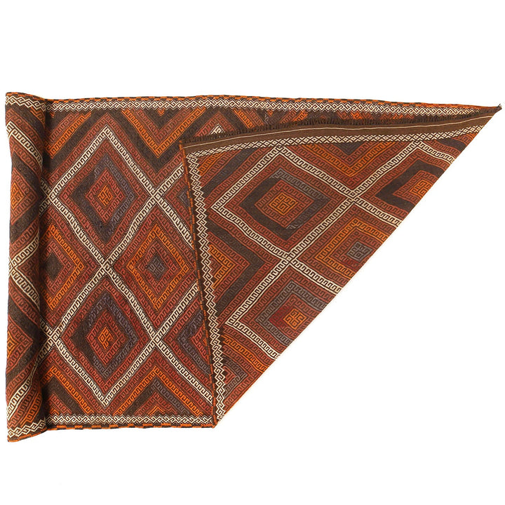 Afghan Suzuni Kilim Rug 4'8" x 11'8" Flat-Weave detail