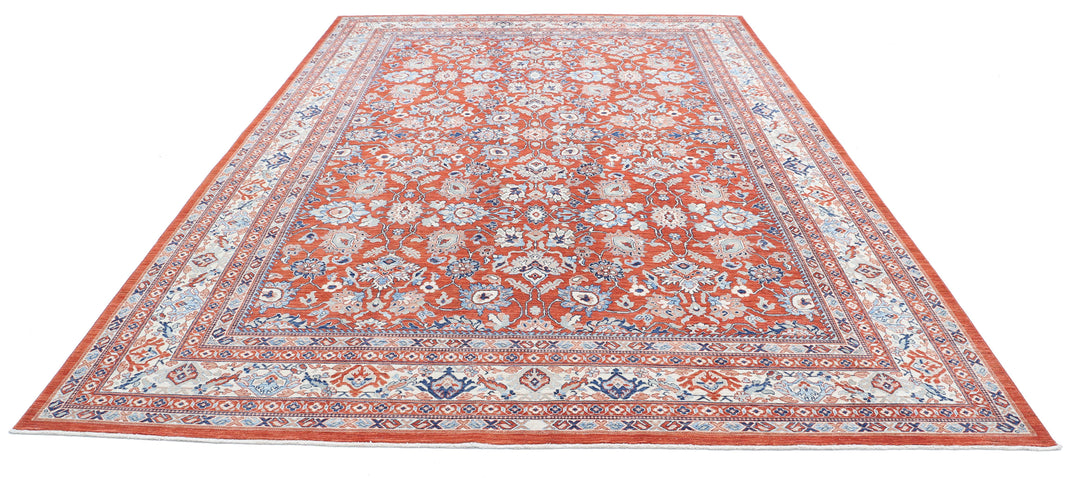 Hand Knotted Fine Ziegler Wool Rug 9' 0" x 12' 7" - No. AT93334