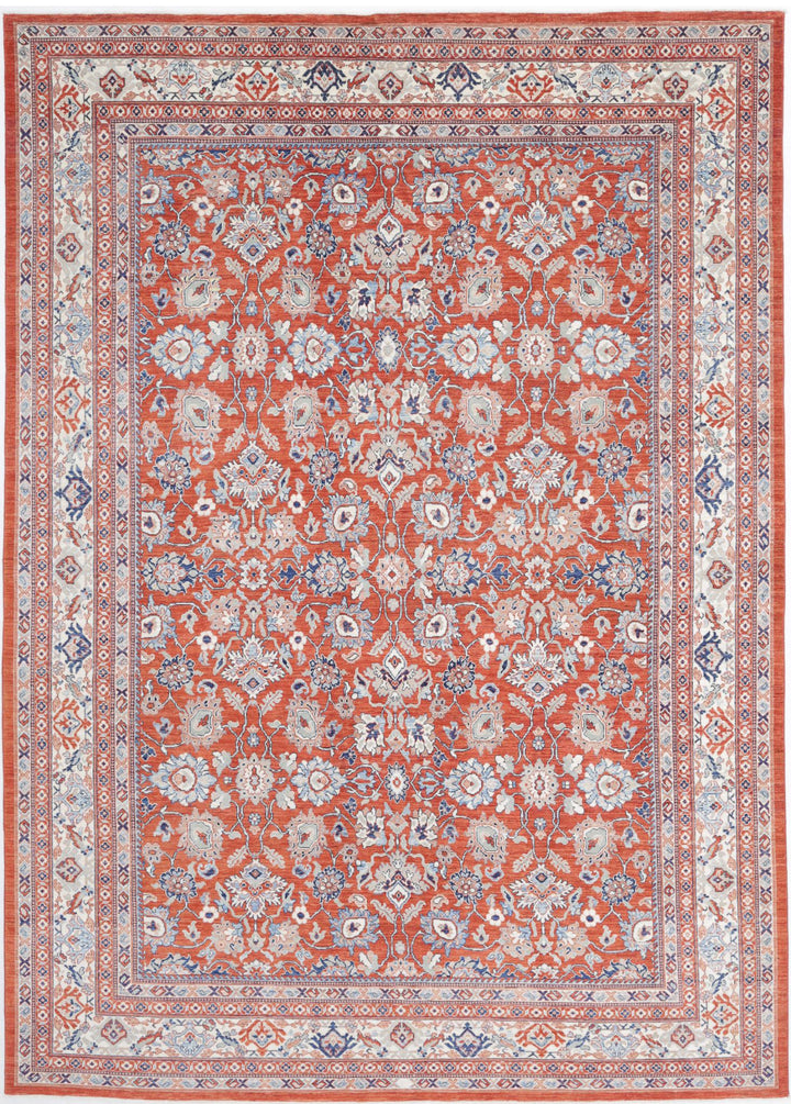 Hand Knotted Fine Ziegler Wool Rug 9' 0" x 12' 7" - No. AT93334
