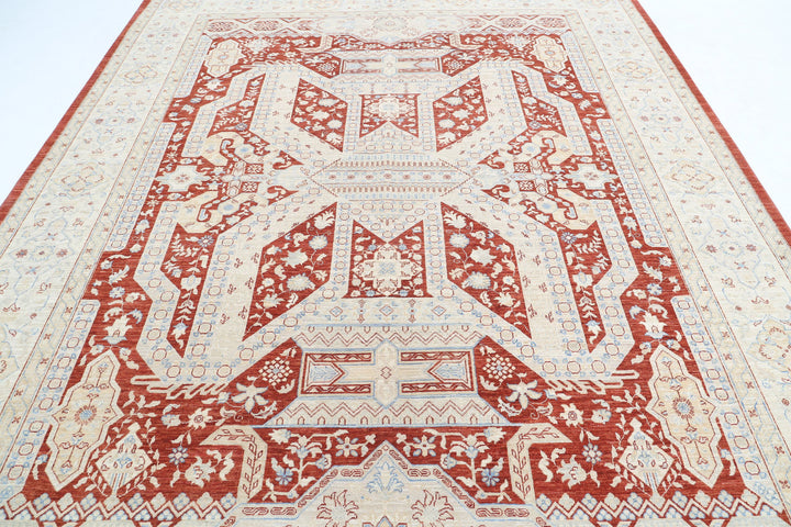 Hand Knotted Fine Ziegler Wool Rug 8' 10" x 11' 7" - No. AT84070
