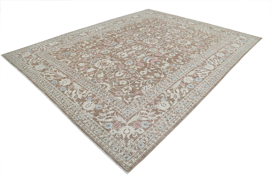 Hand Knotted Fine Ziegler Wool Rug 9' 1" x 11' 9" - No. AT88632