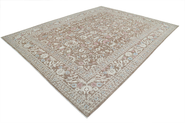 Hand Knotted Fine Ziegler Wool Rug 9' 1" x 11' 9" - No. AT88632
