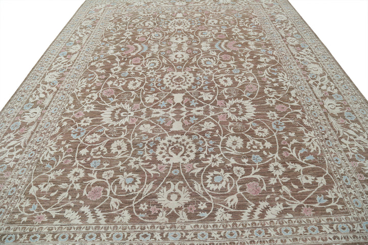 Hand Knotted Fine Ziegler Wool Rug 9' 1" x 11' 9" - No. AT88632