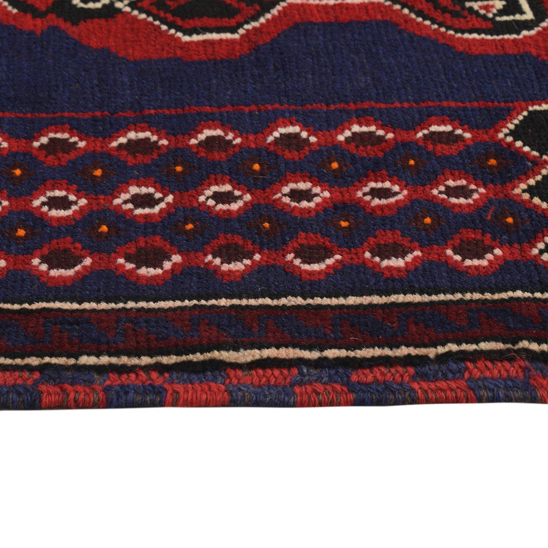 Afghan Prayer Rug 3'0" x 5'1" Hand-Knotted detail