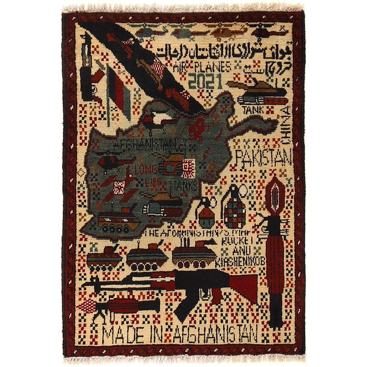 Afghan War Rug 2' 0" x 2' 9" - No. AL75033