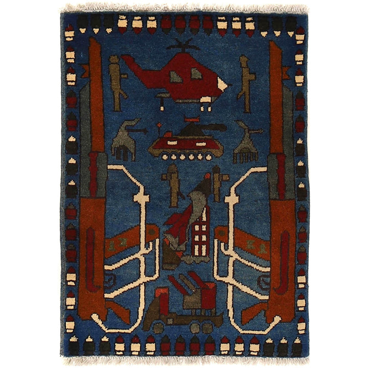 Afghan War Rug 1' 9" x 2' 8" - No. AL75524
