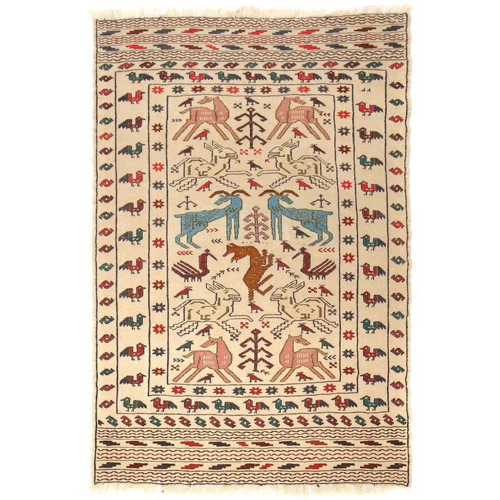 Soumak Kilim 4' 1" x 6' 1" - No. AL87655