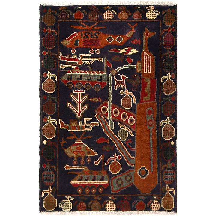 Afghan War Rug 1' 9" x 2' 9" - No. AL15397