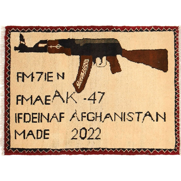 Afghan War Rug 1' 9" x 2' 6" - No. AL89629