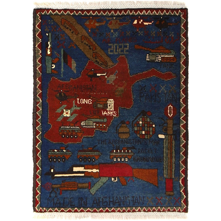 Afghan War Rug 2' 0" x 2' 5" - No. AL22427