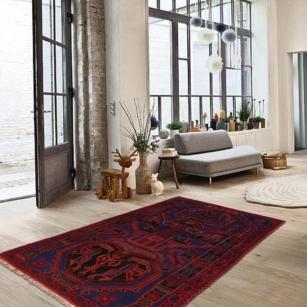 Baluchi Rug 3' 4" x 5' 3" - No. AL69554