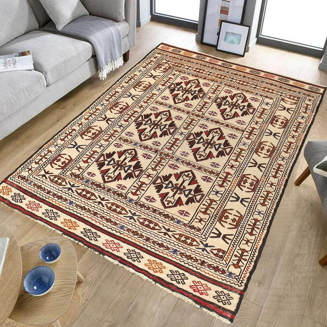 Soumak Kilim 4' 3" x 6' 2" - No. AL28786