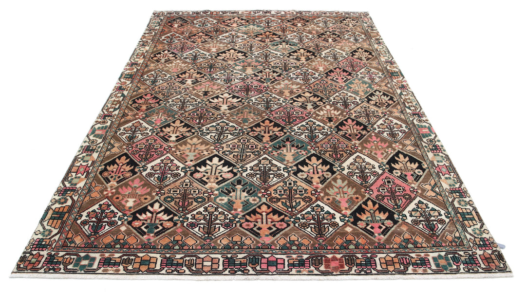 Hand Knotted Vintage Persian Bakhtiari Wool Rug 6' 7" x 9' 6" - No. AT46187