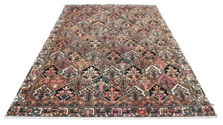 Hand Knotted Vintage Persian Bakhtiari Wool Rug 6' 7" x 9' 6" - No. AT46187