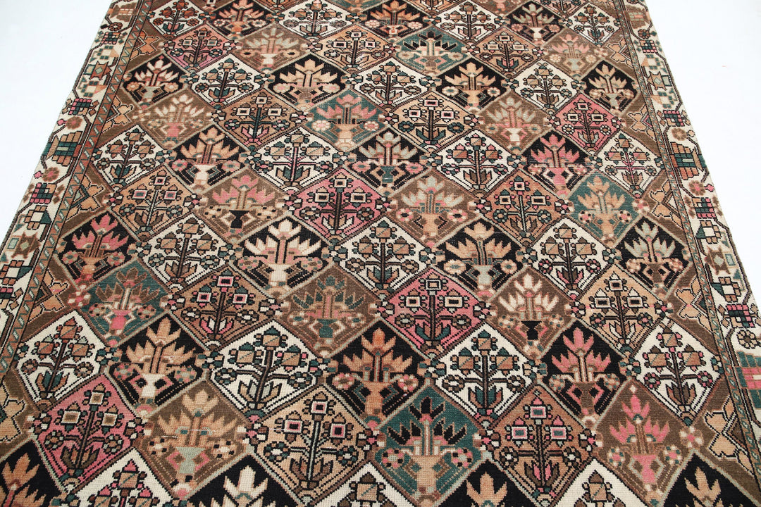 Hand Knotted Vintage Persian Bakhtiari Wool Rug 6' 7" x 9' 6" - No. AT46187