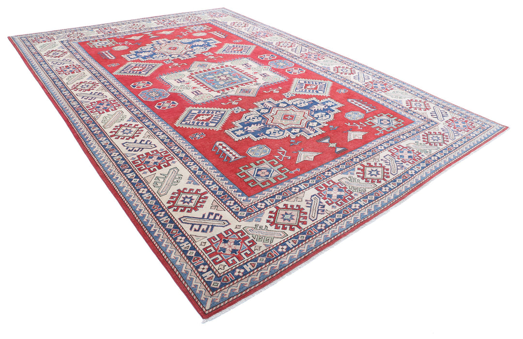 Hand Knotted Tribal Kazak Wool Rug 9' 8" x 13' 6" - No. AT66025
