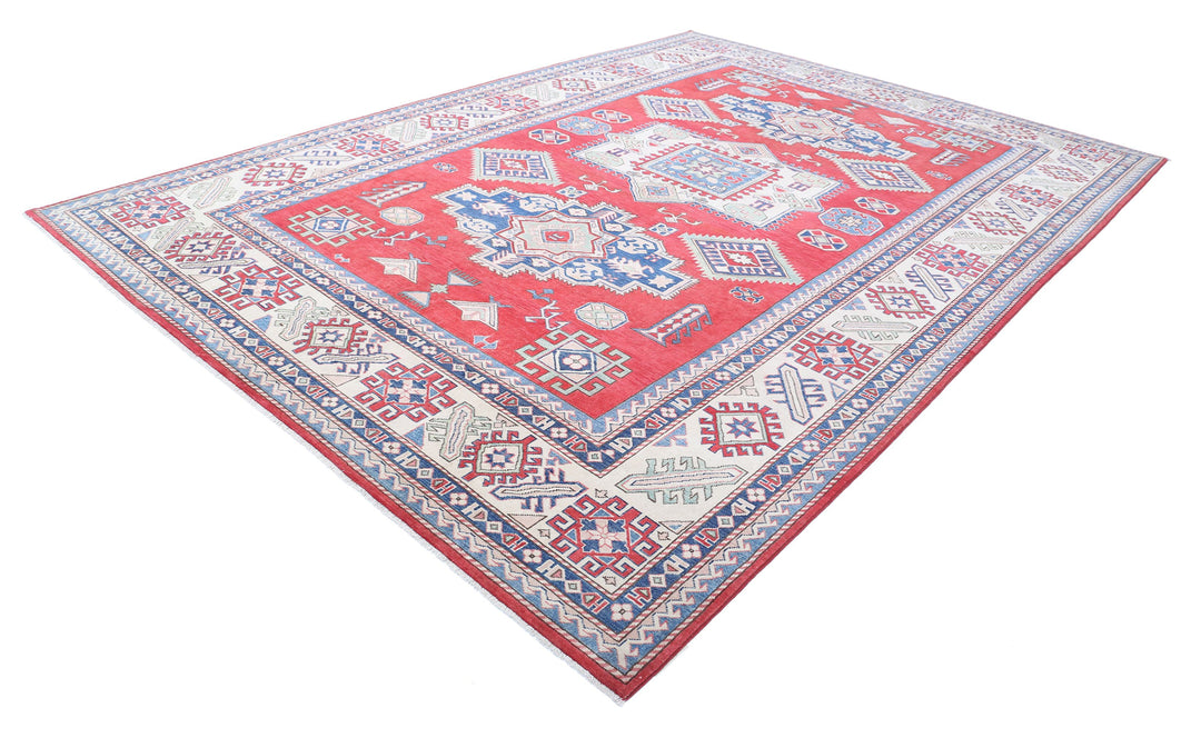 Hand Knotted Tribal Kazak Wool Rug 9' 8" x 13' 6" - No. AT66025