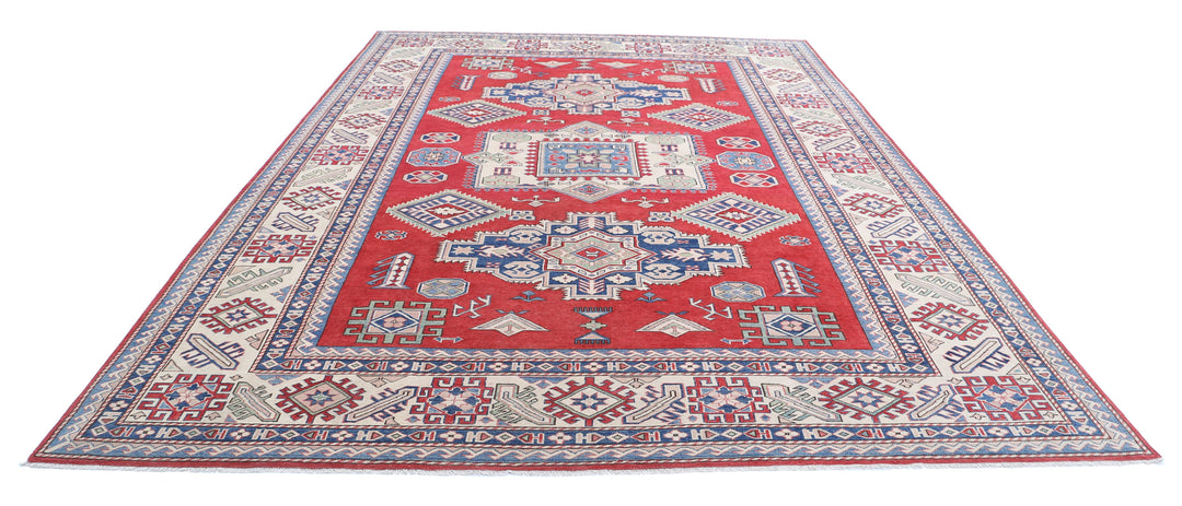 Hand Knotted Tribal Kazak Wool Rug 9' 8" x 13' 6" - No. AT66025