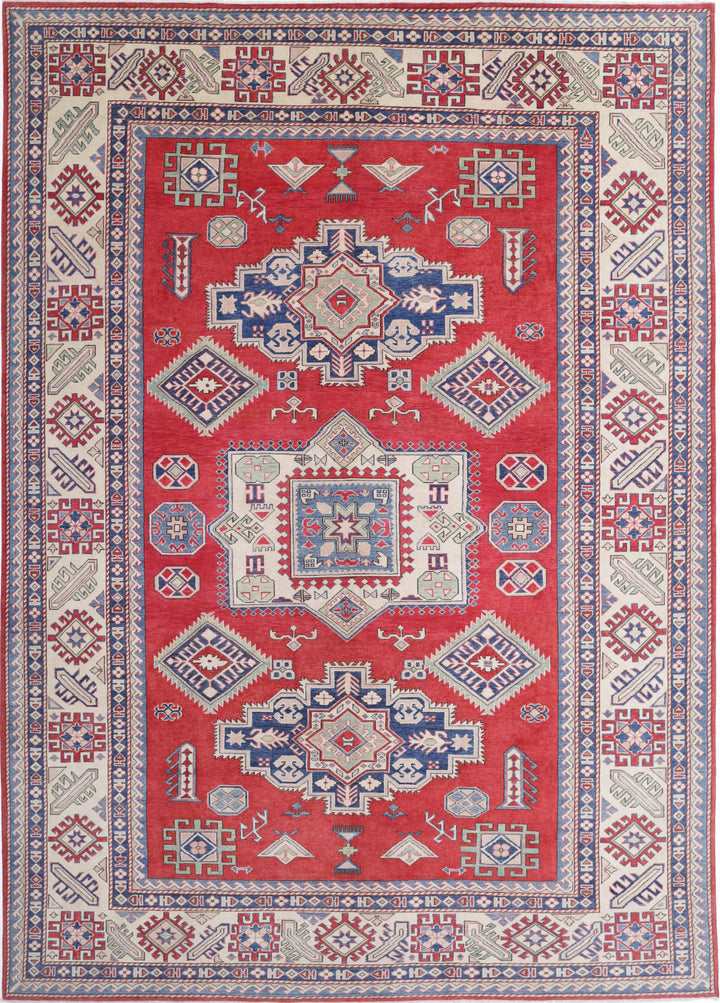 Hand Knotted Tribal Kazak Wool Rug 9' 8" x 13' 6" - No. AT66025